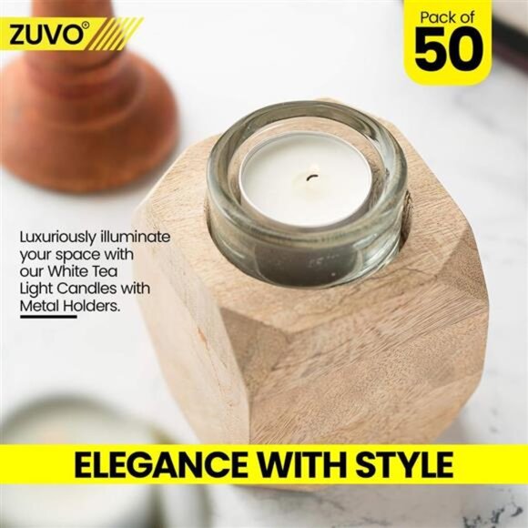 8 Hour Tea Lights Candles (50 Pack) - White Long Lasting Tea Lights -Smokeless - Picture 7 of 8